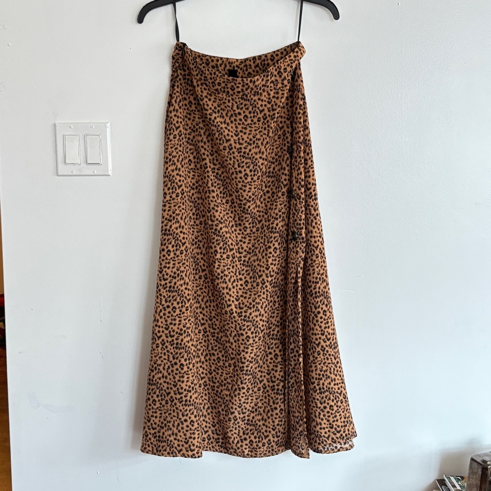 SHEIN A-Line Maxi Wrap Skirt Brown Tan Casual